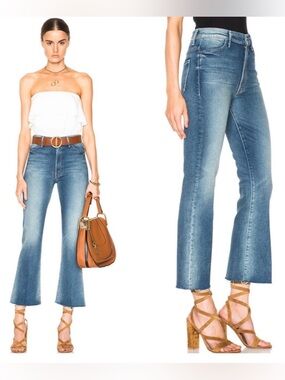 MOTHER Hustler Ankle Fray Jeans In 
SMOKE 'EM Wash